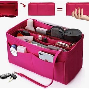 Large Hot Pink Purse Organizer Insert Louis Vuitton Speedy 30 LV Neverfull